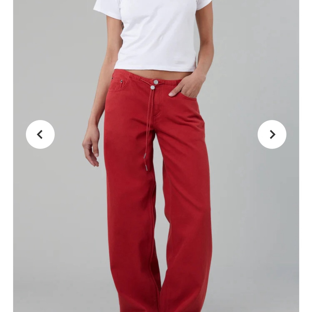 Red Wide-Leg Pants